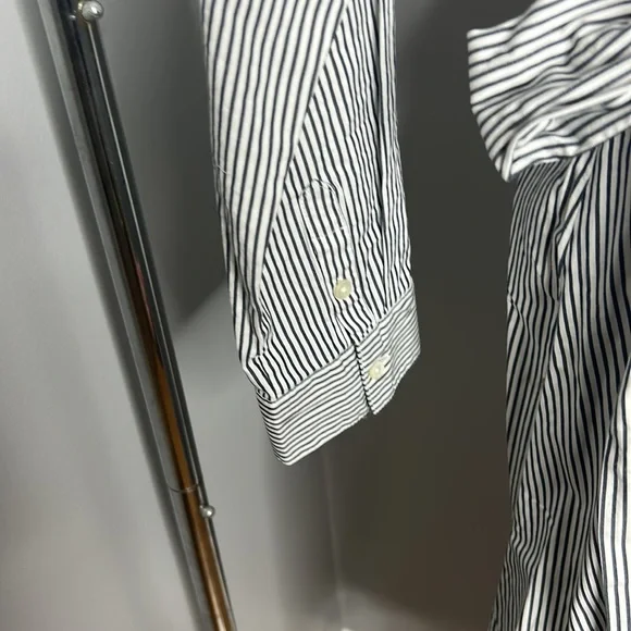 🆕 J. Crew Charcoal & White Button Down Long Sleeve Dress - Picture 5 of 7